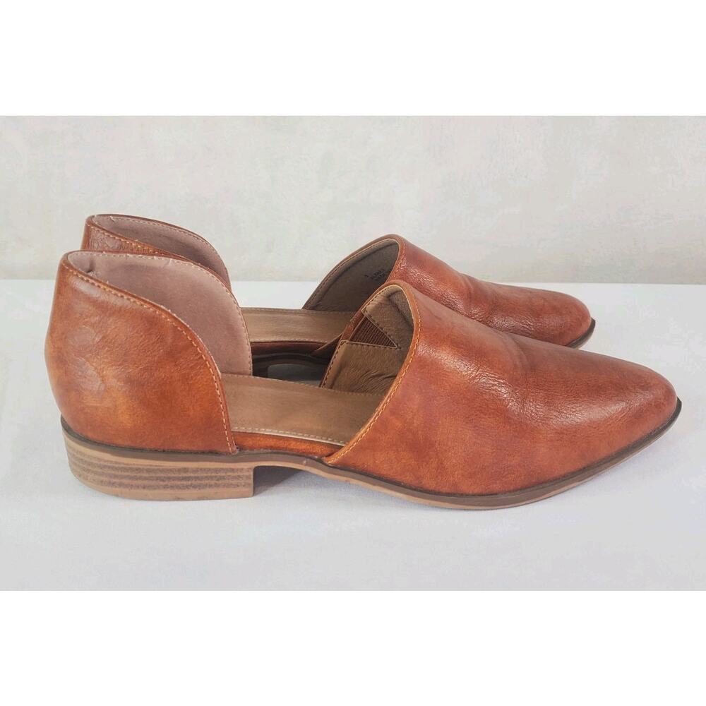 Catherine Malandrino Alaney Tan D'Orsay Flats Women's 9.5 Pointed Toe Slip On - Picture 3 of 8